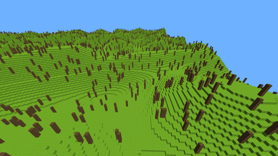 the algorithm generates lots of adjacent tree trunks